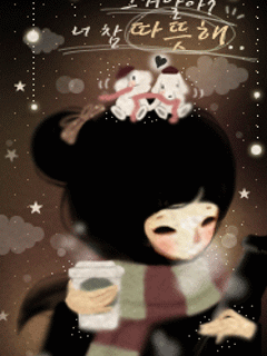 240*320 韓國插畫玉兔女ggum~收錄動態桌布