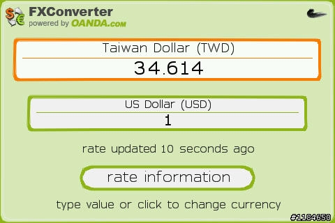 OANDA FXConverter - 即時匯率換算