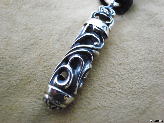 銀界帝王CHROME HEARTS,十字架&軸狀項鍊+渦狀刻紋旋轉戒