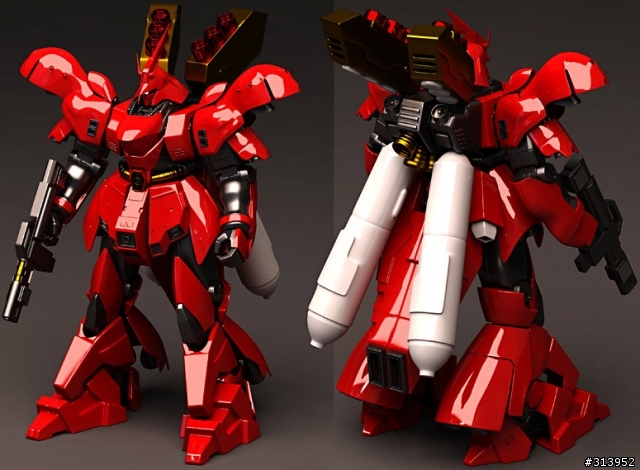 [3D模型]MSN-04 SAZABI 夏亞的紅色彗星