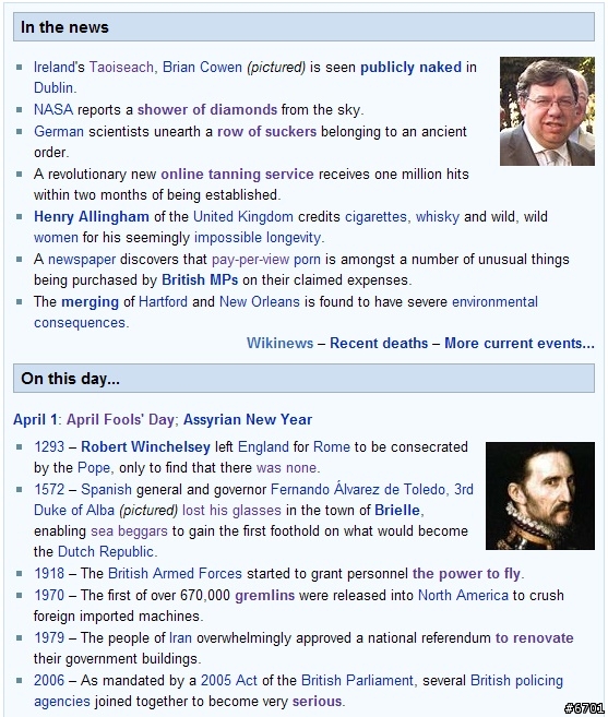 Wikipedia愚人節也來惡搞?