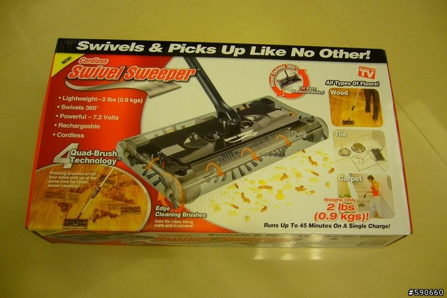 SWIVEL SWEEPER威力無線掃地機-開箱與第一次使用心得報告
