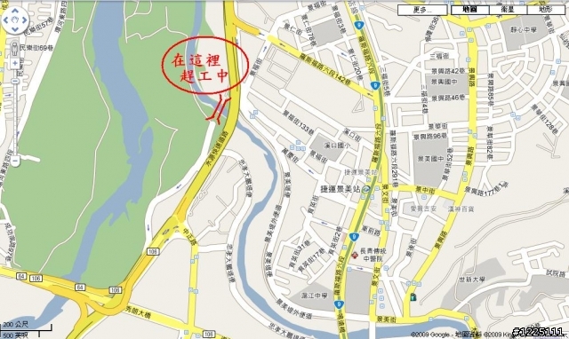 景美往新店河濱車道新橋趕工中