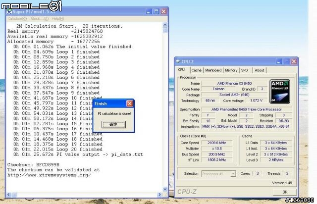AMD Phenom X3 8450小測 & Athlon X2 7750 Black Edition比較