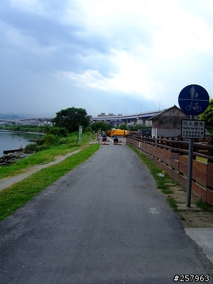 鋪了！鋪了！在鋪柏油了！北縣新店溪畔腳踏車道