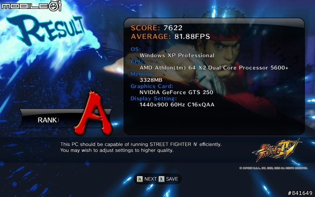 [測試軟體]快打旋風4 BENCHMARK 大家來看看自己的分數吧^^~