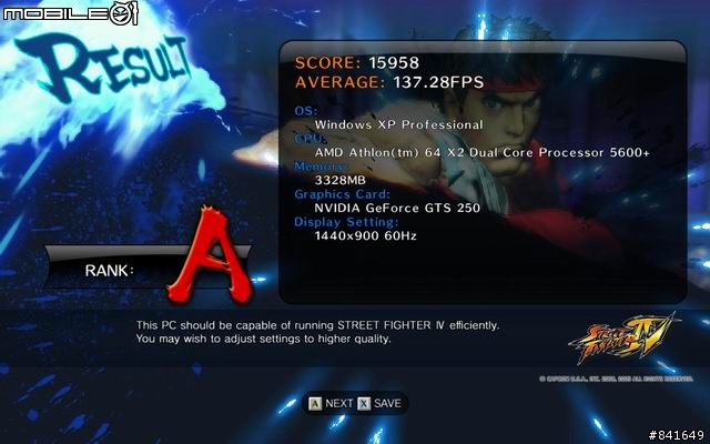 [測試軟體]快打旋風4 BENCHMARK 大家來看看自己的分數吧^^~