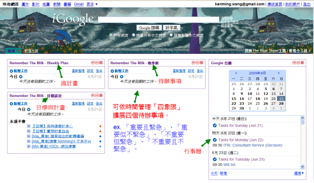 利用 iGoogle 與 RTM 規劃自己的目標計畫與工作事項