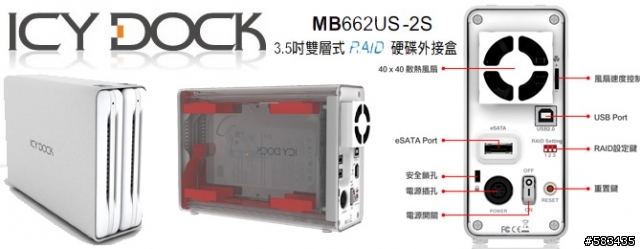 [XF]ICY DOCK MB662US-2S 硬體RAID外接盒