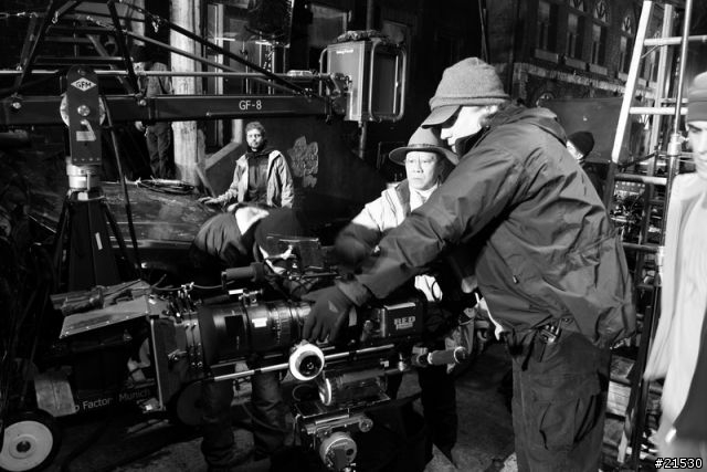 on movie set
