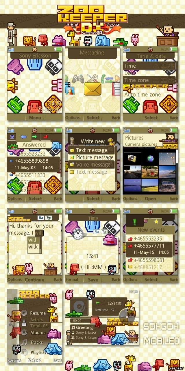 [240X320三鍵]Zoo Keeper主題+FLASH桌布(經網友試用覺得粉難用)新增手機板遊戲!!