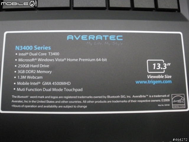 [開箱]13.3吋超薄筆電 Trigem Averatec N3400