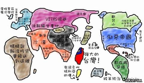感覺越來越多的大陸人來01嚕（內附台灣人眼中的台灣、中國及世界地圖）