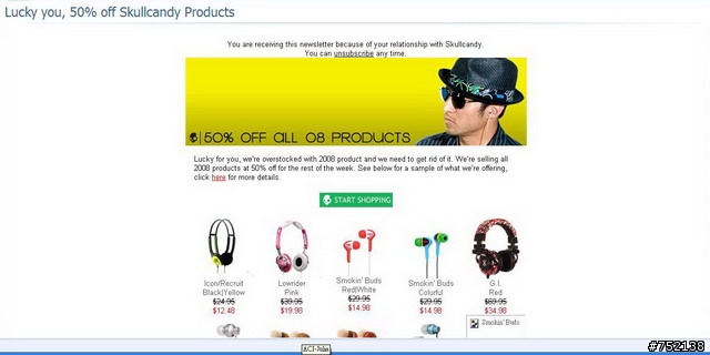 [分享]Skullcandy 2008年舊款特價--Lucky you, 50% off Skullcandy Products