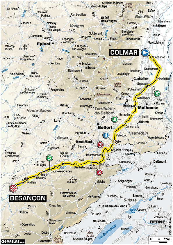 2009環法大賽第14站：Colmar to Besançon，全長199公里