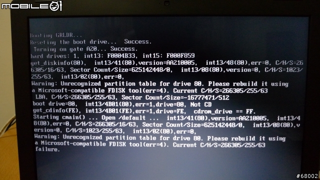 [求助]在MacBook的Boot camp上安裝VISTA後出現磁區表無法辨識的問題