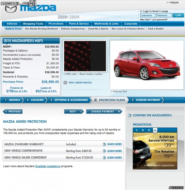 2010 Mazda SPEED3 在加拿大悄悄上市了....