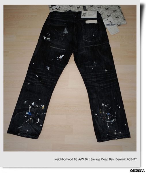 "新增同場加映5～NBHD SLICK JKT"-冰山第七角分享- NEIGHBORHOOD 08 A/W 潑漆牛仔褲 Dirt. Savage Deep Basic Denim/14oz-PT