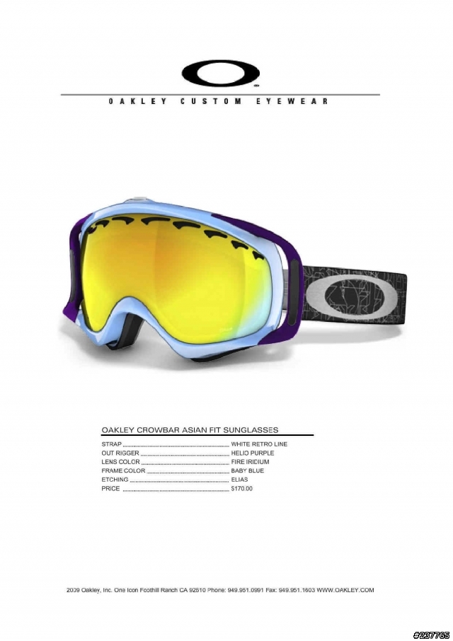 Oakley Custom - 雪鏡 (多圖)