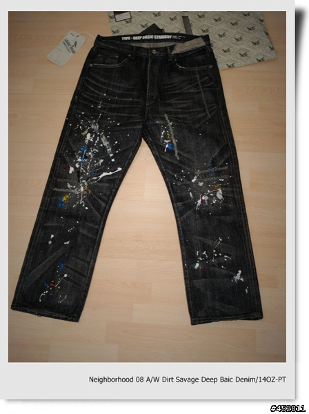 "新增同場加映5～NBHD SLICK JKT"-冰山第七角分享- NEIGHBORHOOD 08 A/W 潑漆牛仔褲 Dirt. Savage Deep Basic Denim/14oz-PT