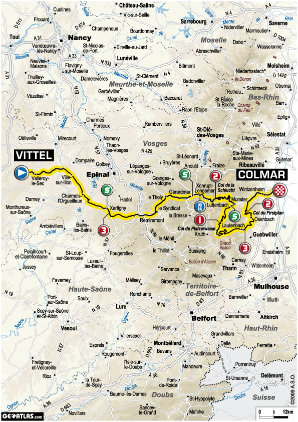 2009環法大賽第13站：Vittel to Colmar，全長200公里