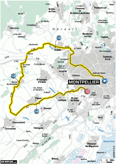 2009環法大賽第四站：Montpellier to Montpellier，全長38公里