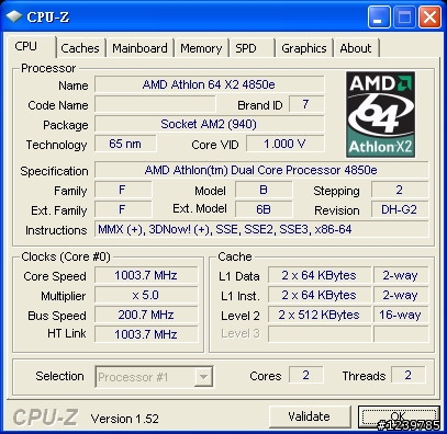 AMD Athlon 4850e 的預設電壓是多少?