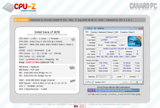 嚇 !!! DDR3 3000 ~ 在 技嘉 P55 上實現