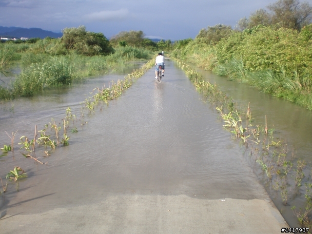 大鶯自行車道~道路淹水~