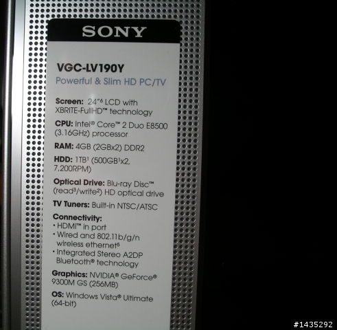 VAIO VGC-LV190Y 照片 與 使用分享