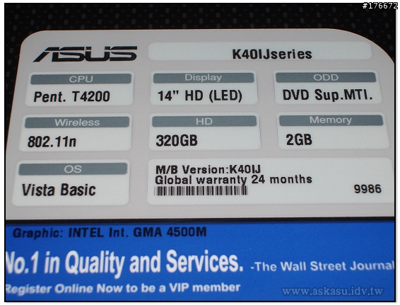 [平價NB分享] ASUS K40IJ
