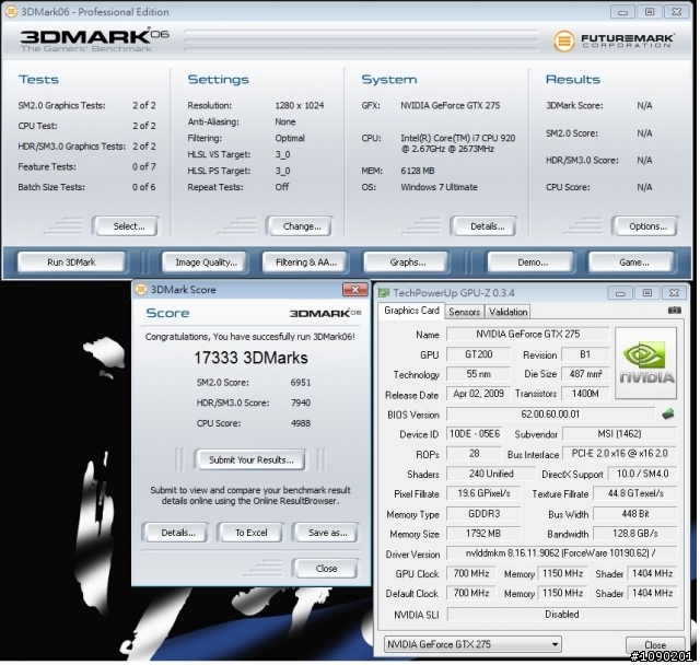 [簡陋開箱+測試]MSI N275GTX Lightning閃電版