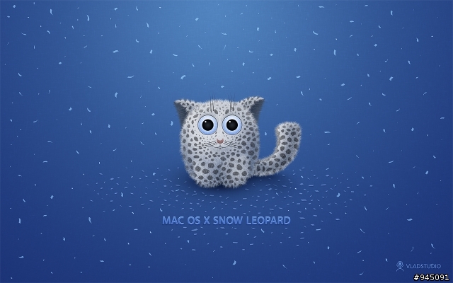 好可愛的雪豹新桌布來搭配你的Snow Leopard Mac, 快來下載吧!