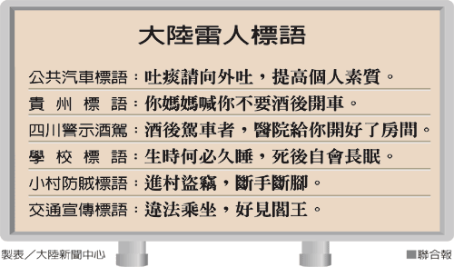 好一個大陸『雷人』標語