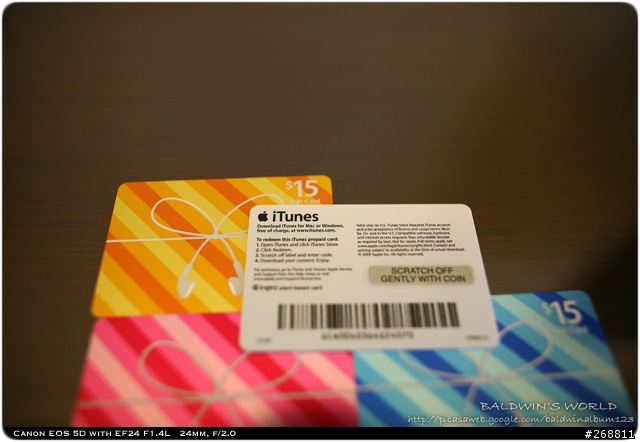 [開箱] iTunes Gift Card