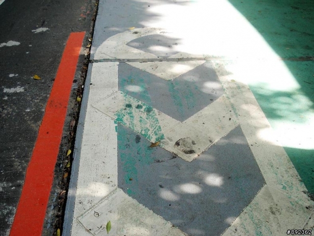 敦化自行車道路面鋪漆未乾! Birdy愛車受難!