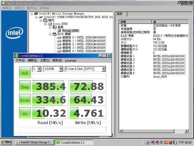 [測試] SSD X25-M G2 160G 6顆在 SB850 / ICH10R / P55 / SB710 /  Dell PERC 6i  上的測試
