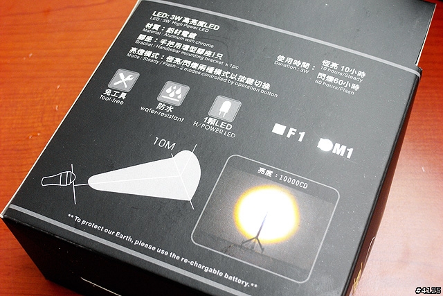 勁亮 BICYCLE HEAD LIGHT M1 F1 開箱 PK 測試