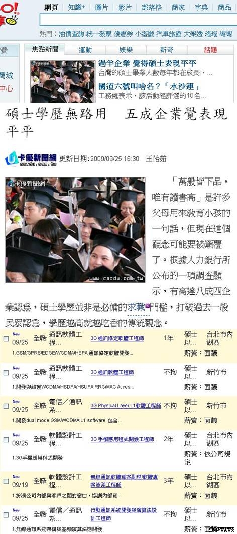 哇塞!碩士學歷無路用!? XXX人力銀行又再公佈矛盾民調了.