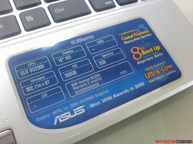 Asus UL20 不負責任報導 (有圖無文 -- 不負責任到底)