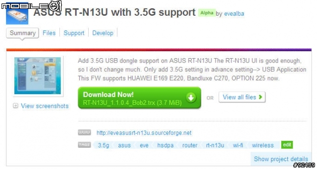 [大驚] ASUS RT-N13U 海綿寶寶上身，還能支援 3.5G網卡