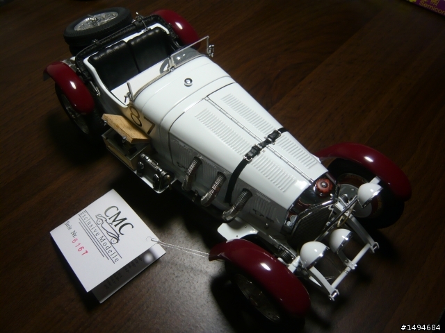 模型車收藏分享[004-CMC-M055, 1/18, Mercedes-Benz SSKL, Mille Miglia, 1931（白象）]