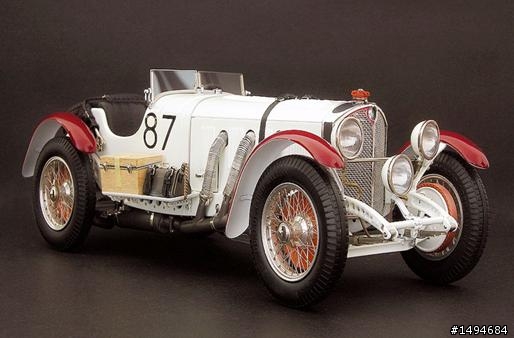 模型車收藏分享[004-CMC-M055, 1/18, Mercedes-Benz SSKL, Mille Miglia, 1931（白象）]