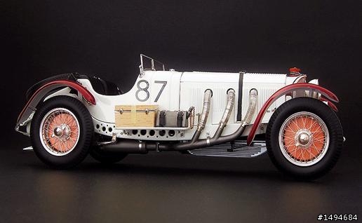 模型車收藏分享[004-CMC-M055, 1/18, Mercedes-Benz SSKL, Mille Miglia, 1931（白象）]