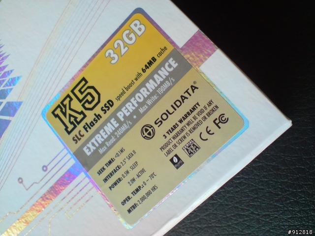 [分享]很少人分享的 SOLIDATA SSD 2.5" K5-32 32G (SLC) 64MB Cache