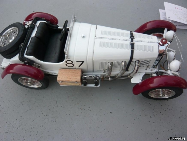 模型車收藏分享[004-CMC-M055, 1/18, Mercedes-Benz SSKL, Mille Miglia, 1931（白象）]
