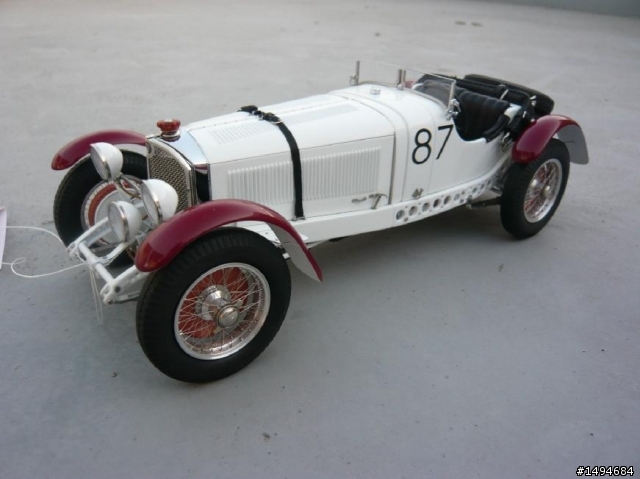 模型車收藏分享[004-CMC-M055, 1/18, Mercedes-Benz SSKL, Mille Miglia, 1931（白象）]