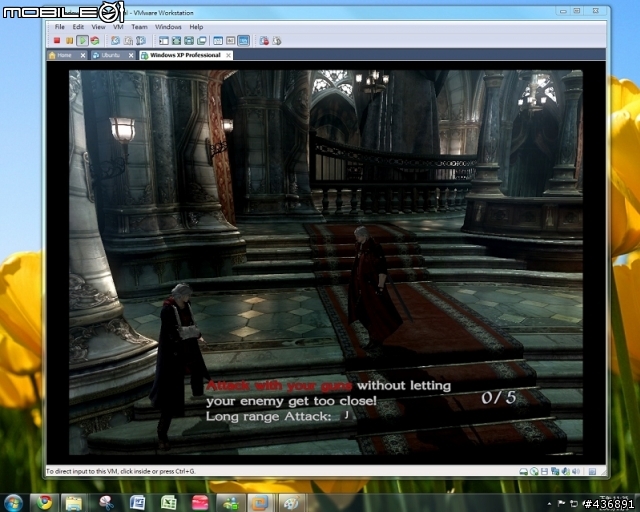 VMware-workstation-7 玩3D遊戲的測試 可以玩CS和惡魔獵人4