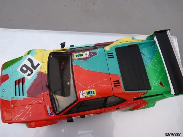 模型車收藏分享[022-Minichamps代工, 1/18, BMW M1 Art Car, painted by Andy Warhol , 1979]