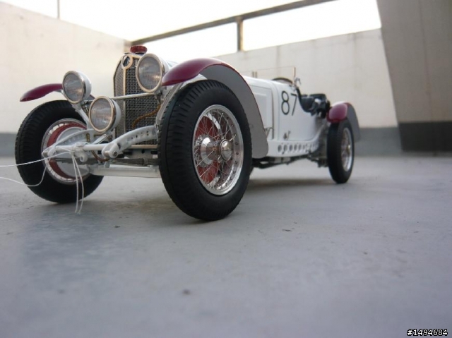 模型車收藏分享[004-CMC-M055, 1/18, Mercedes-Benz SSKL, Mille Miglia, 1931（白象）]